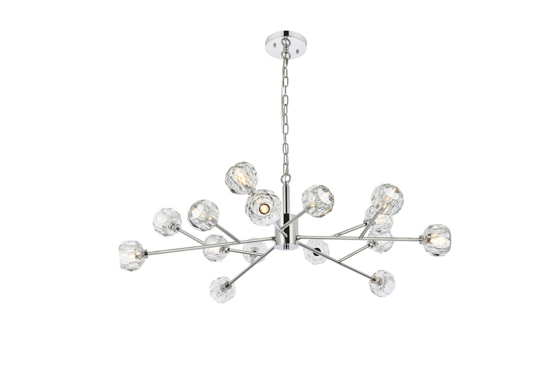15 Light Pendant In Chrome by Elegant Lighting