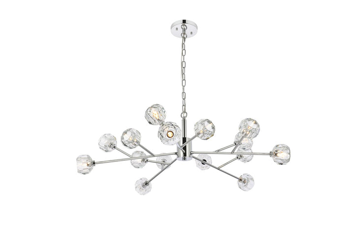 15 Light Pendant In Chrome by Elegant Lighting