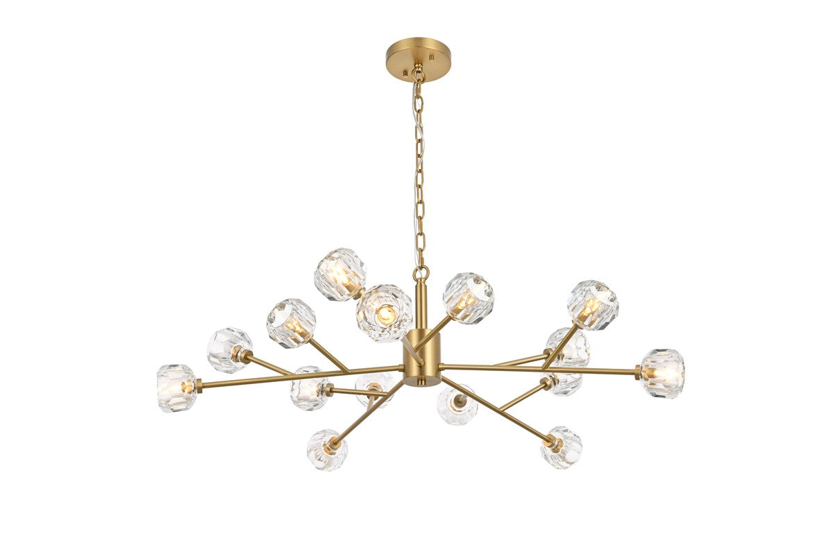 15 Light Pendant In Gold by Elegant Lighting