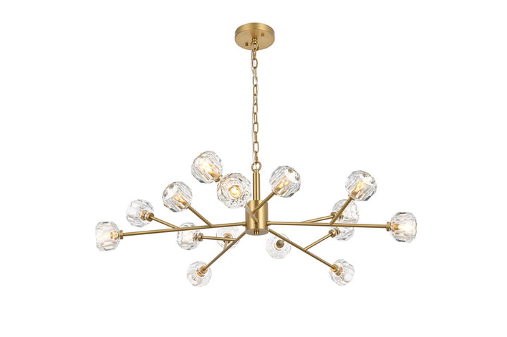 15 Light Pendant In Gold by Elegant Lighting