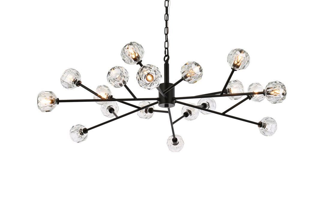 18 Light Pendant In Black