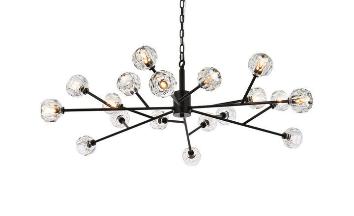 18 Light Pendant In Black