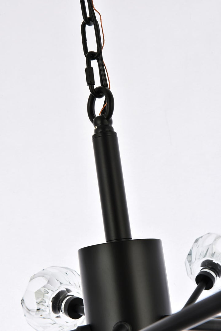 18 Light Pendant In Black