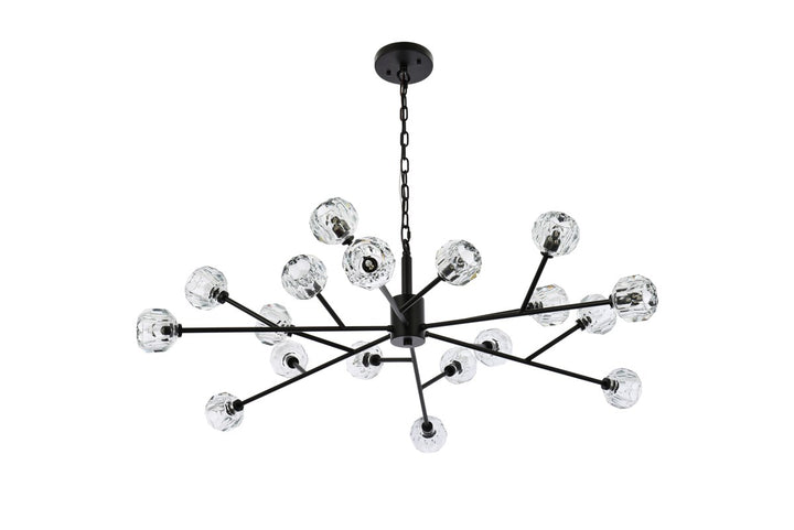 18 Light Pendant In Black
