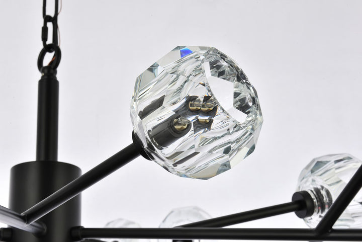 18 Light Pendant In Black