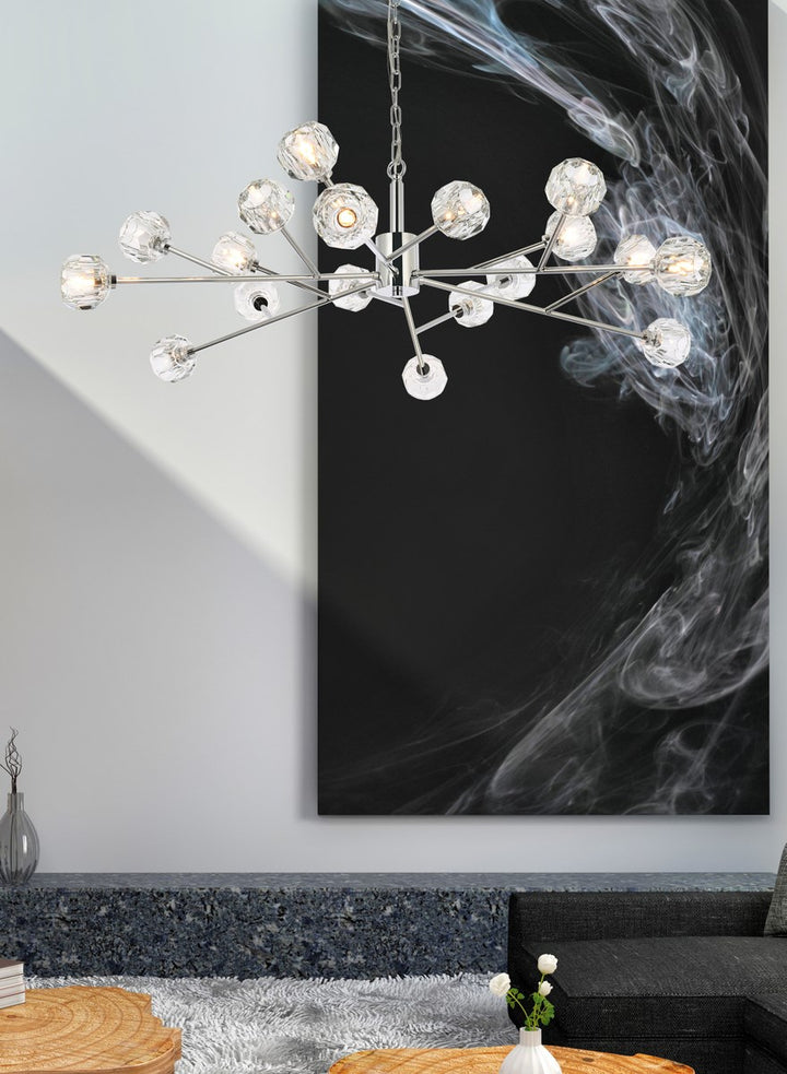 18 Light Pendant In Chrome