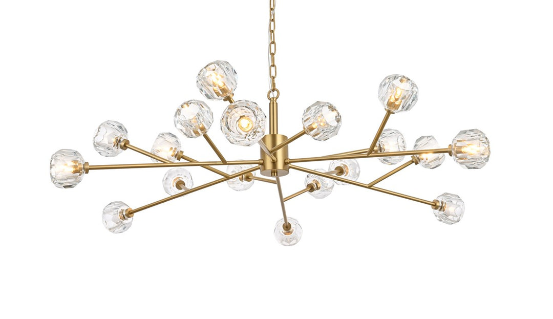 18 Light Pendant In Gold