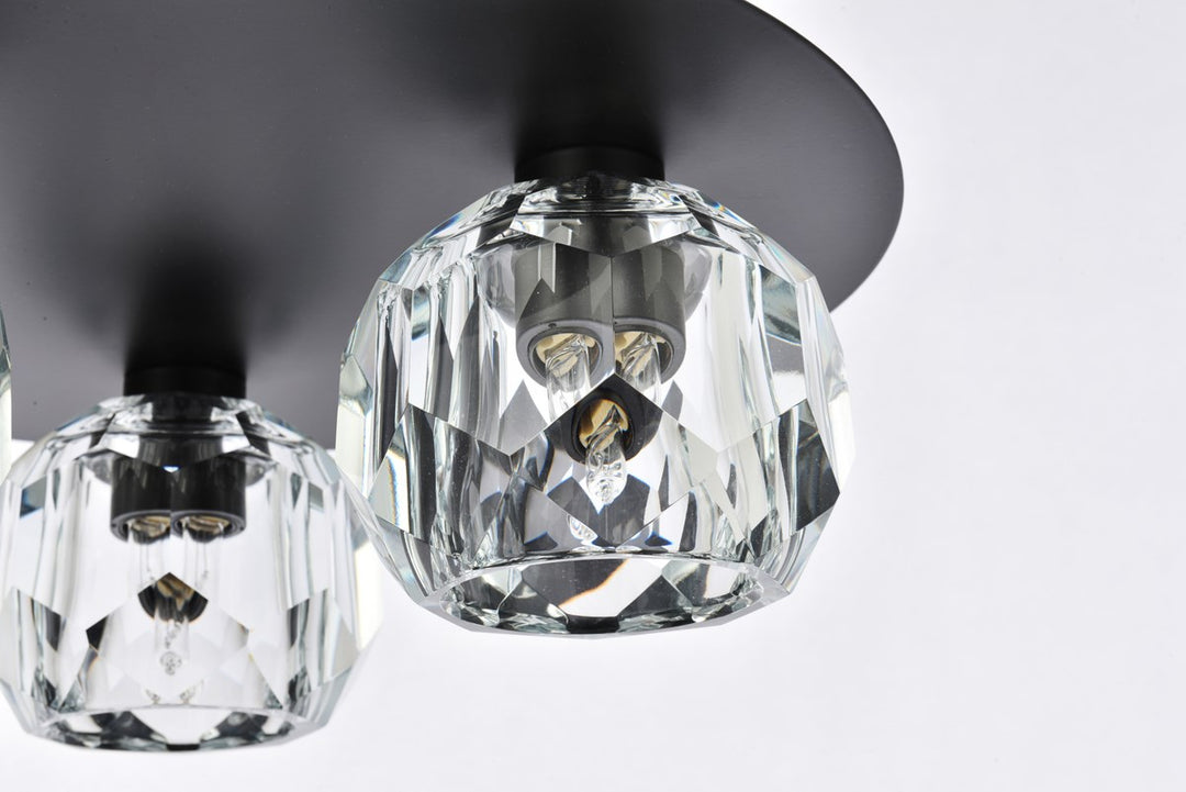 3 Light Ceiling Lamp In Black