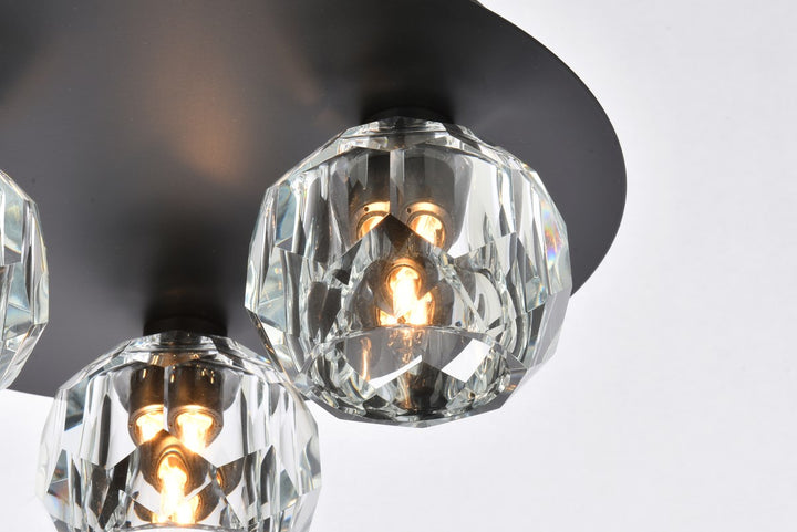 3 Light Ceiling Lamp In Black