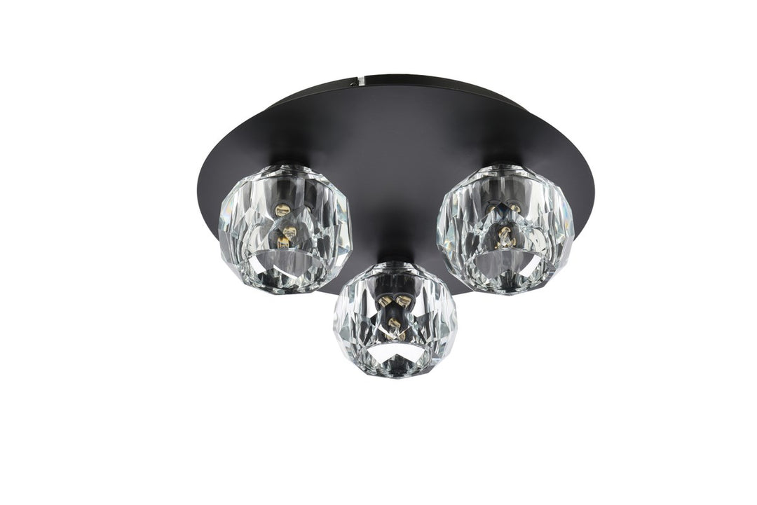 3 Light Ceiling Lamp In Black