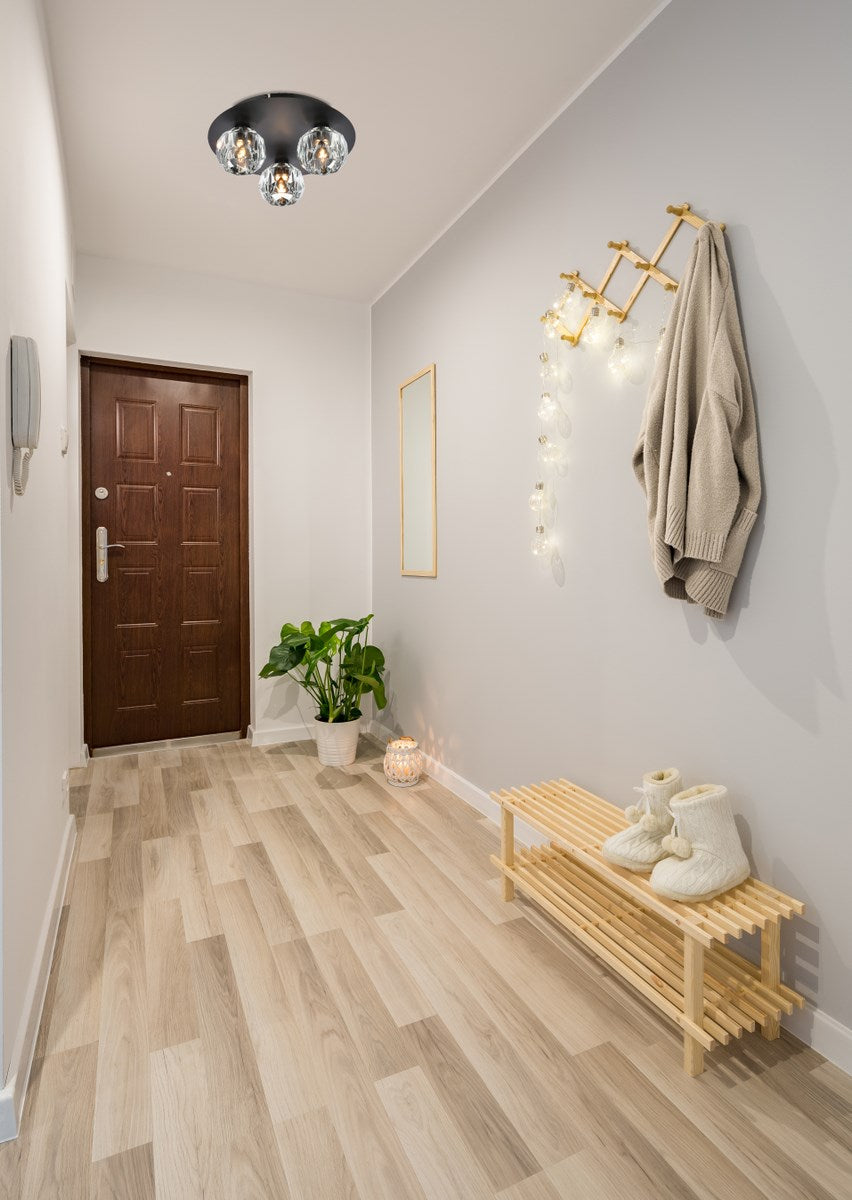 3 Light Ceiling Lamp In Black