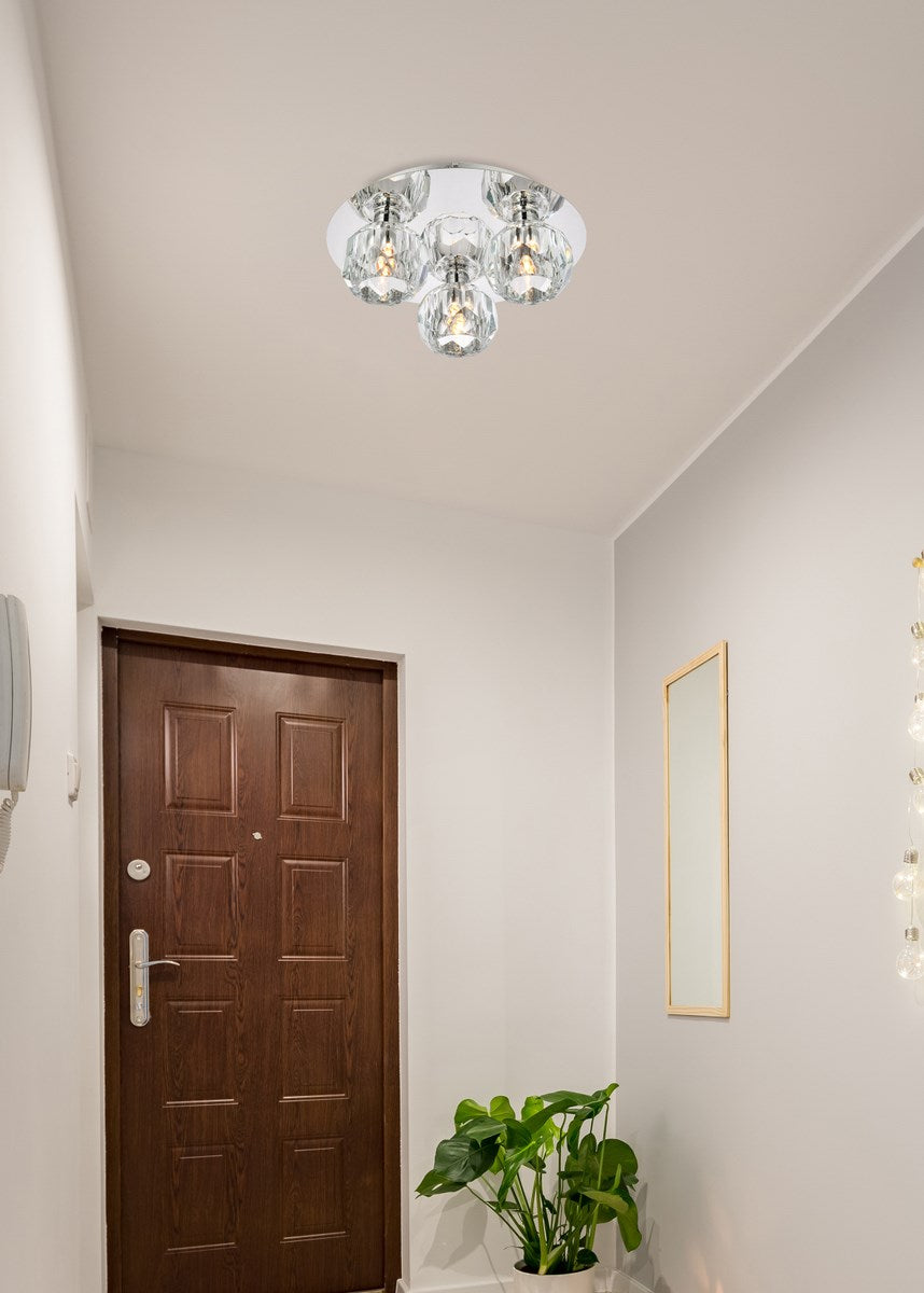 3 Light Ceiling Lamp In Chrome