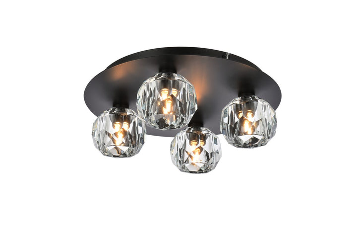 4 Light Ceiling Lamp In Black by Elegant Lighting