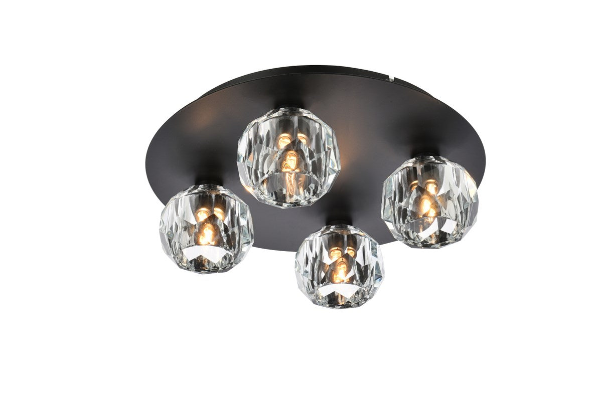 4 Light Ceiling Lamp In Black