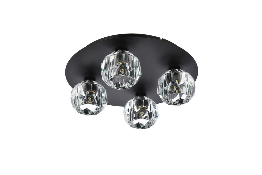 4 Light Ceiling Lamp In Black