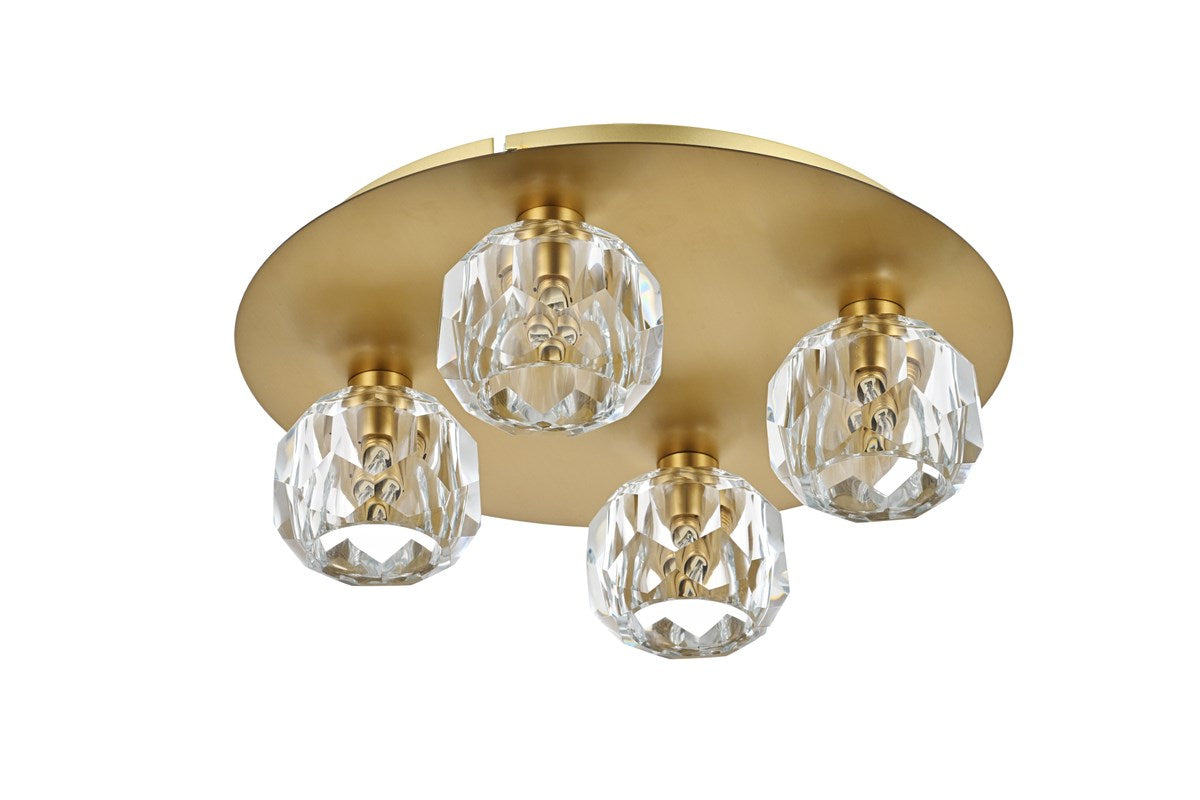 4 Light Ceiling Lamp In Gold