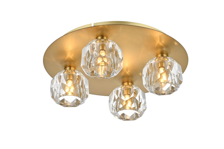 4 Light Ceiling Lamp In Gold