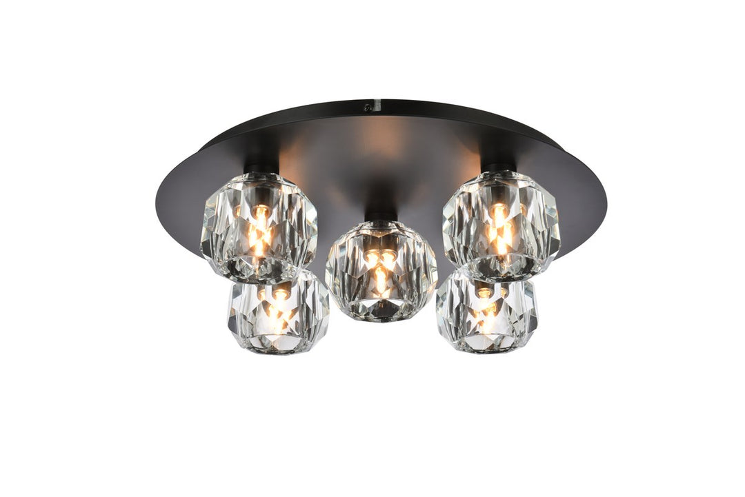 5 Light Ceiling Lamp In Black by Elegant Lighting