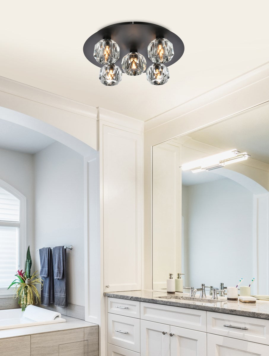 5 Light Ceiling Lamp In Black
