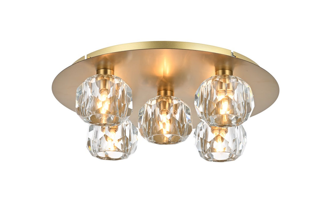 5 Light Ceiling Lamp In Gold by Elegant Lighting