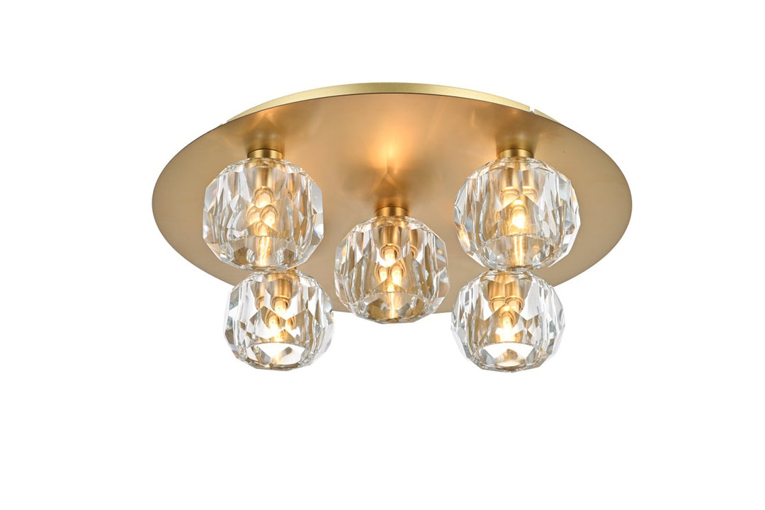 5 Light Ceiling Lamp In Gold