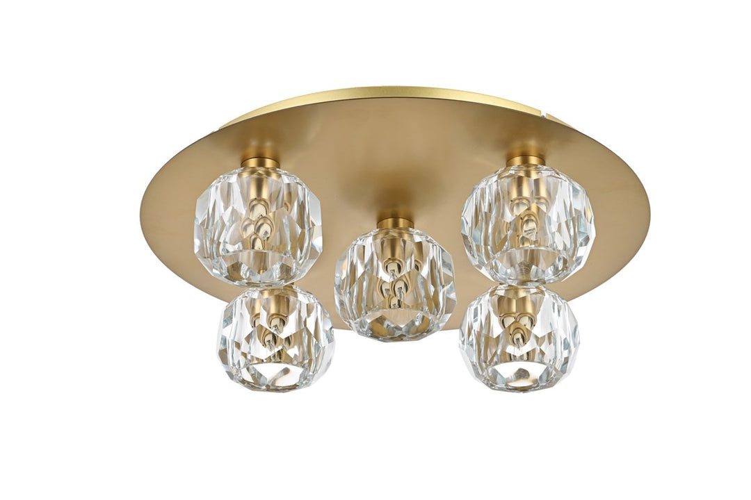 5 Light Ceiling Lamp In Gold