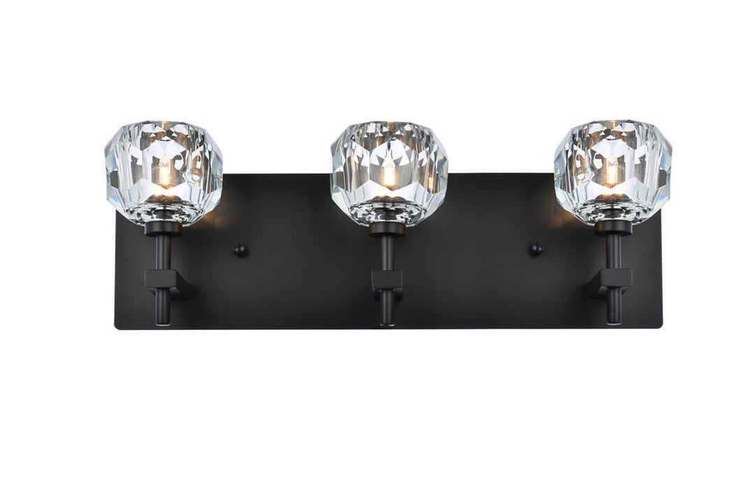 3 Light Wall Sconce In Black by Elegant Lighting