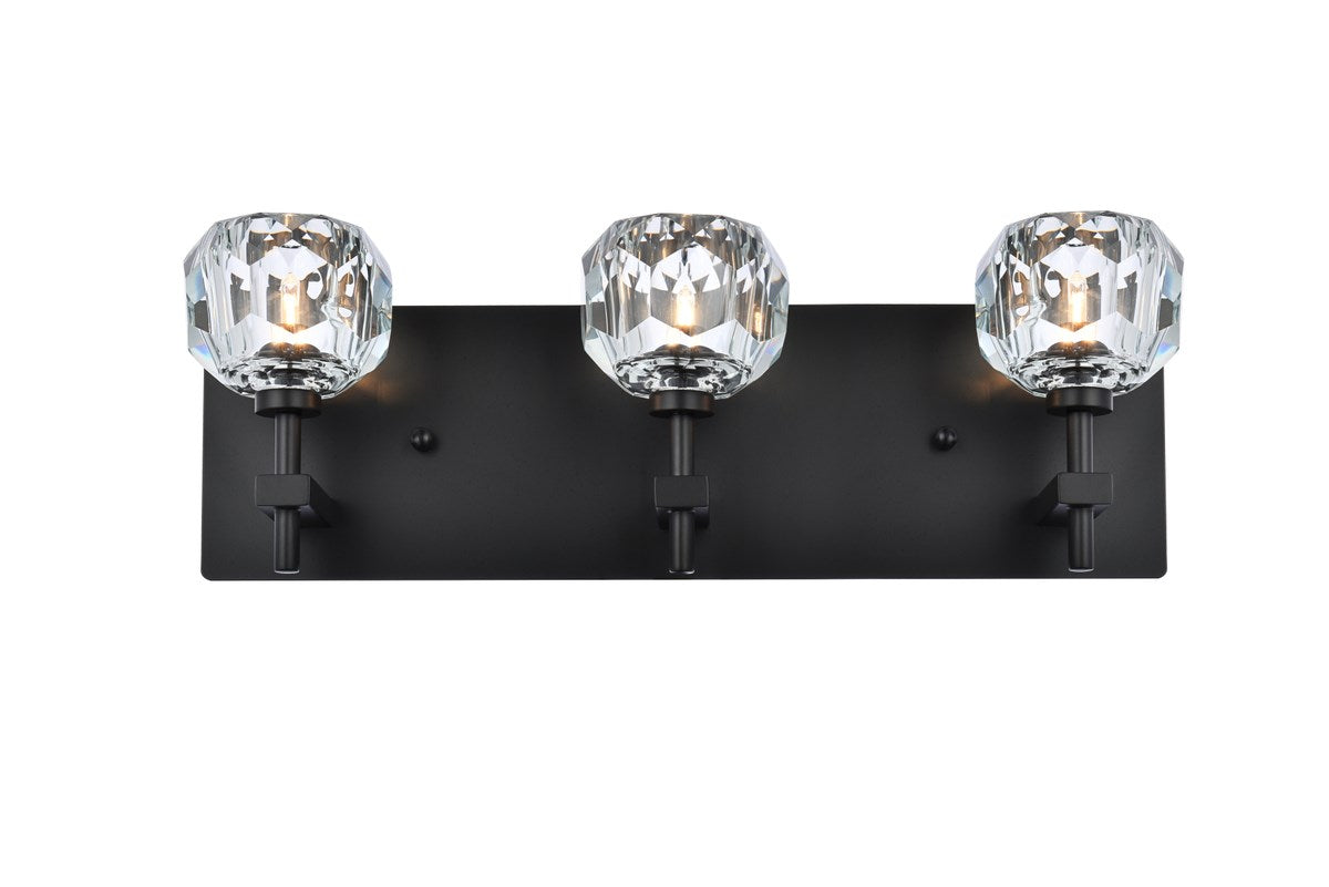 3 Light Wall Sconce In Black by Elegant Lighting
