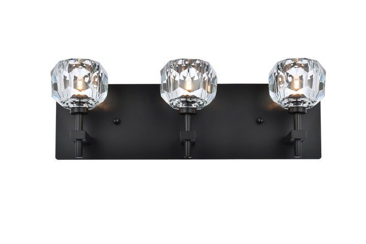 3 Light Wall Sconce In Black by Elegant Lighting
