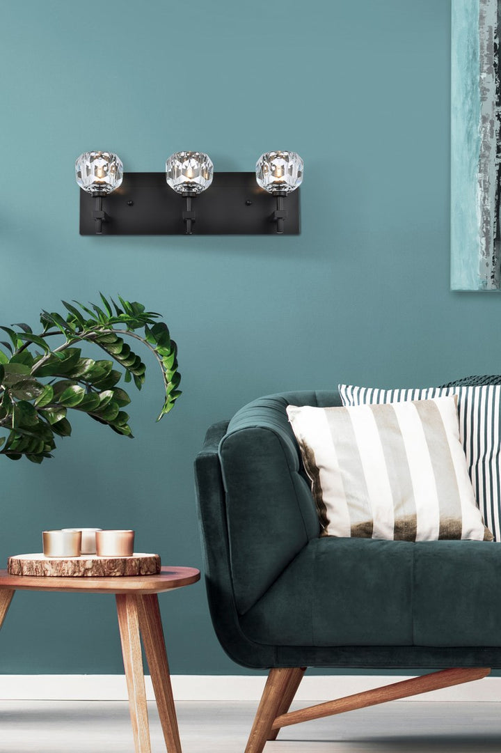 3 Light Wall Sconce In Black