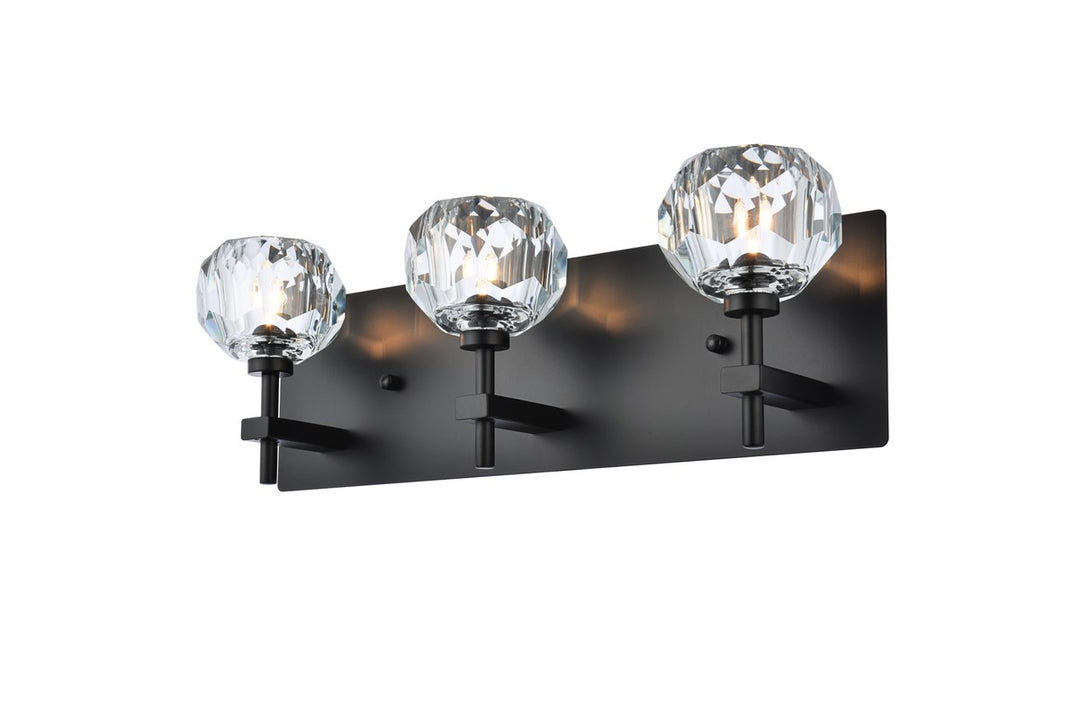 3 Light Wall Sconce In Black