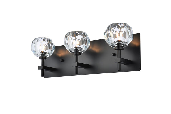 3 Light Wall Sconce In Black