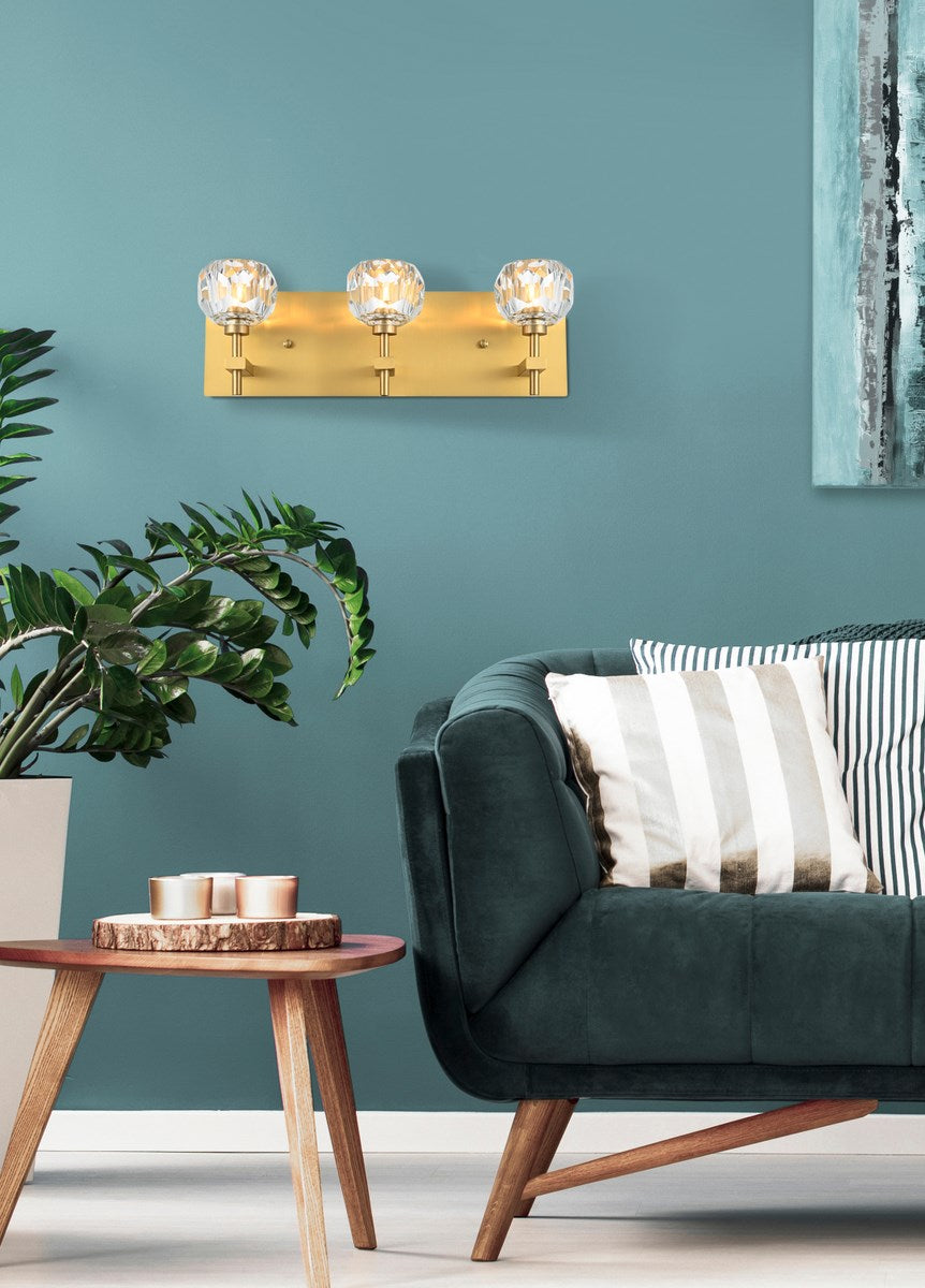 3 Light Wall Sconce In Gold