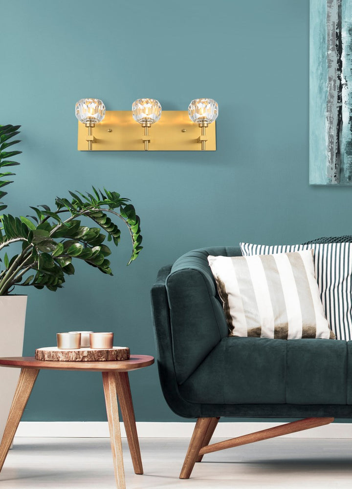 3 Light Wall Sconce In Gold