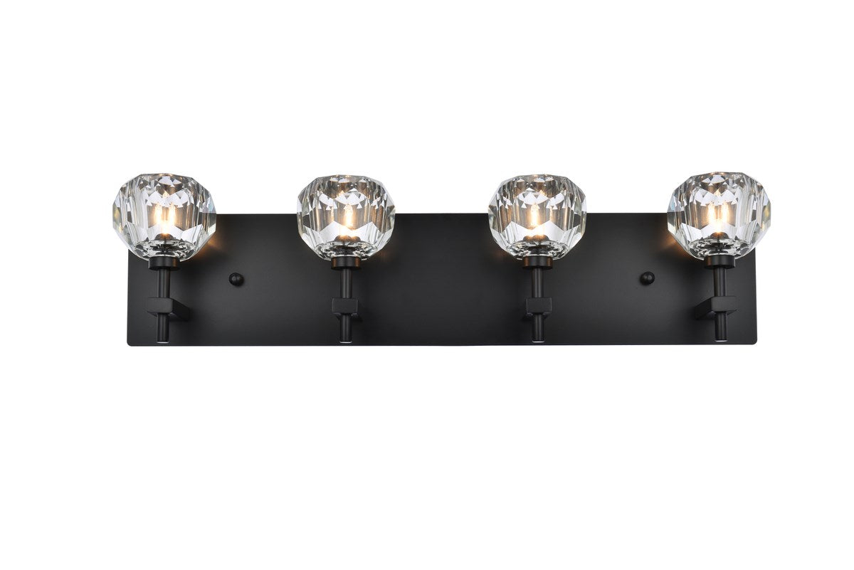 4 Light Wall Sconce In Black by Elegant Lighting
