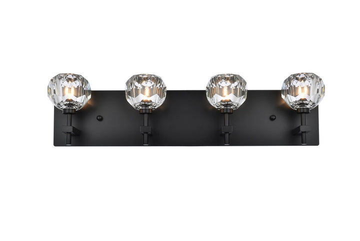 4 Light Wall Sconce In Black by Elegant Lighting
