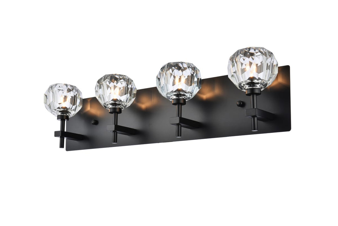 4 Light Wall Sconce In Black