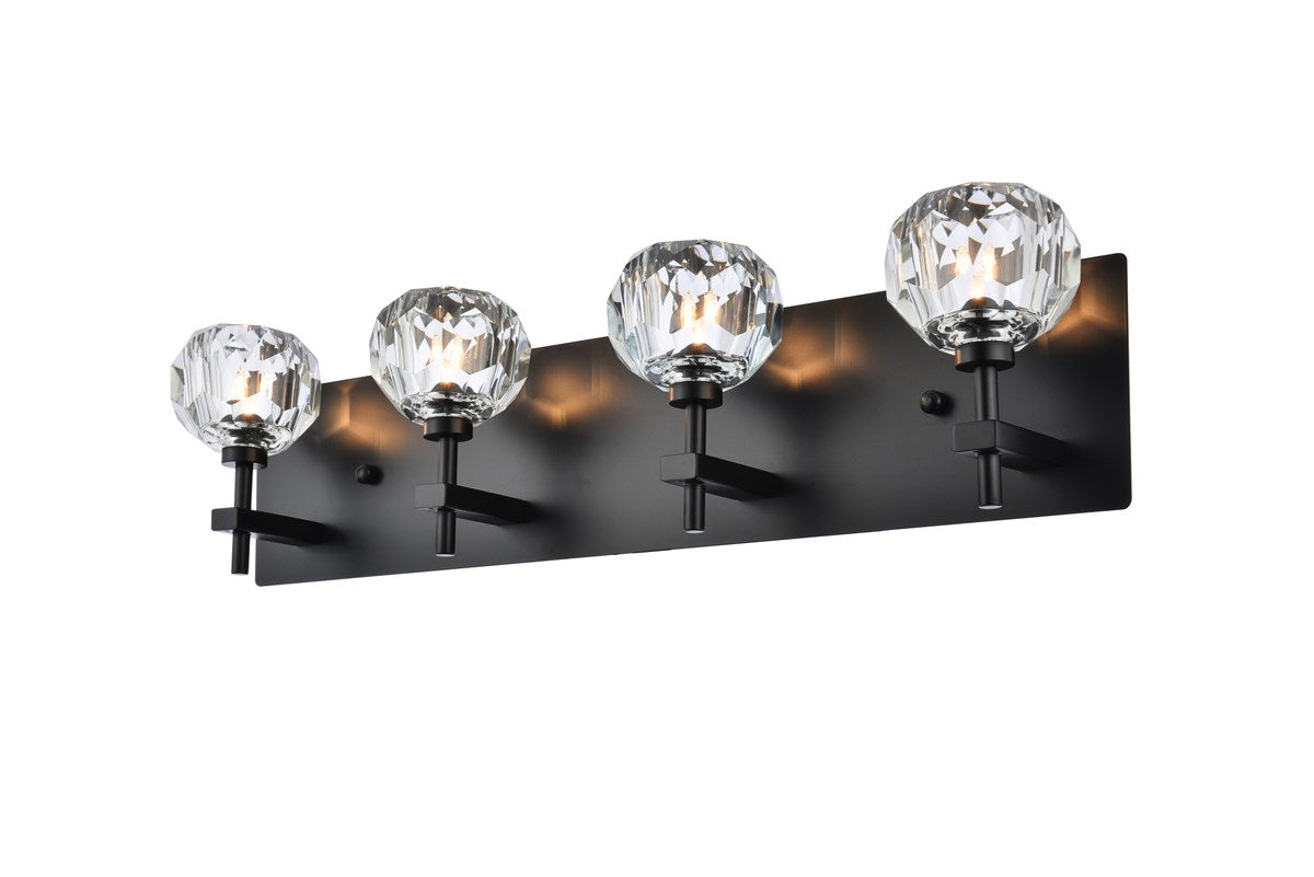 4 Light Wall Sconce In Black