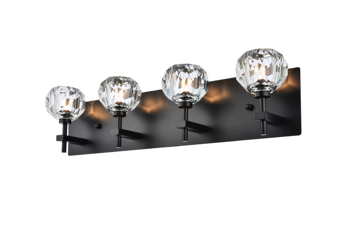 4 Light Wall Sconce In Black