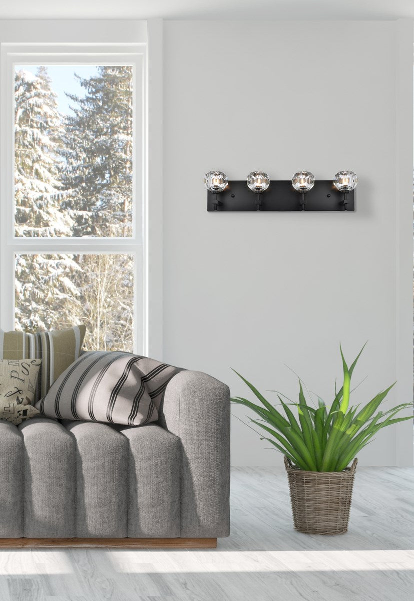 4 Light Wall Sconce In Black