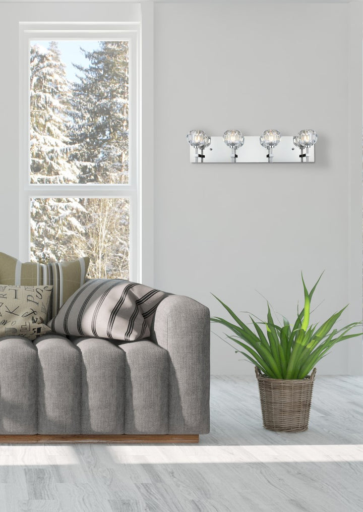 4 Light Wall Sconce In Chrome
