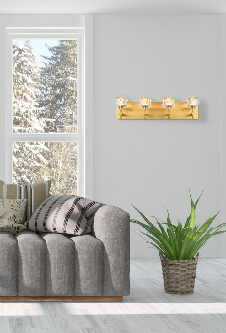 4 Light Wall Sconce In Gold