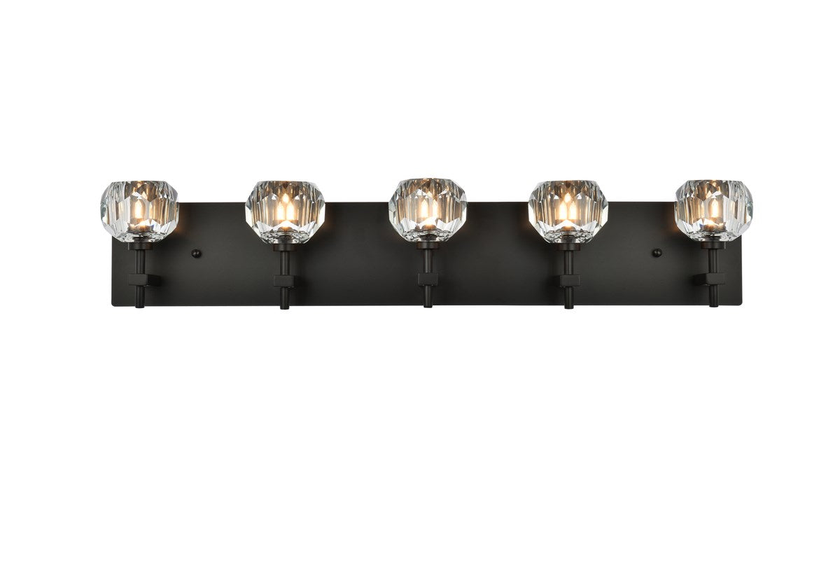5 Light Wall Sconce In Black by Elegant Lighting