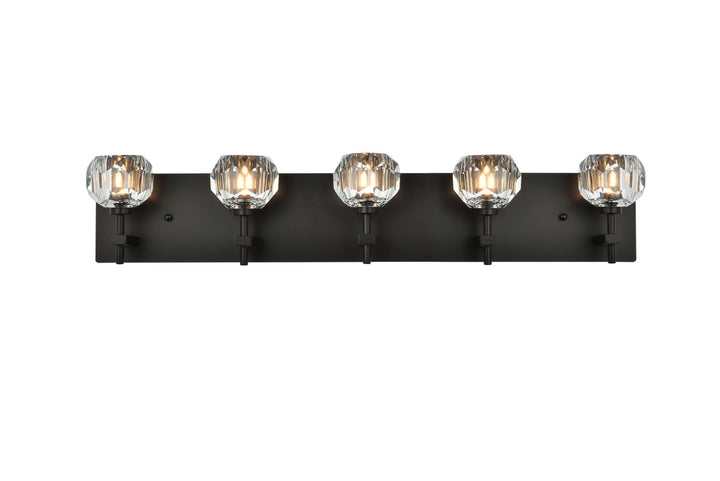5 Light Wall Sconce In Black by Elegant Lighting