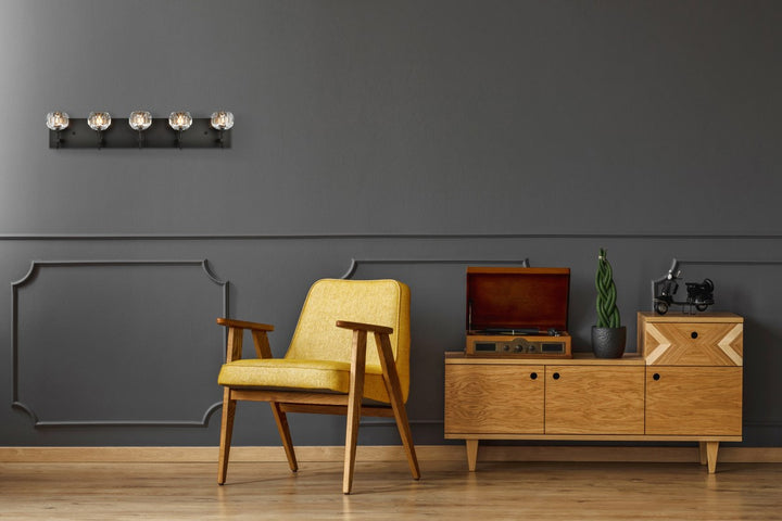 5 Light Wall Sconce In Black