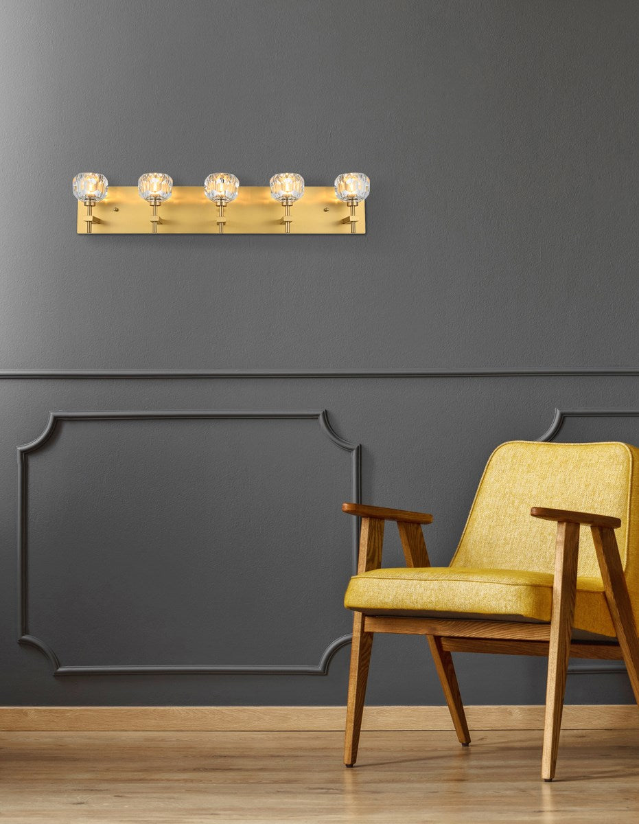 5 Light Wall Sconce In Gold