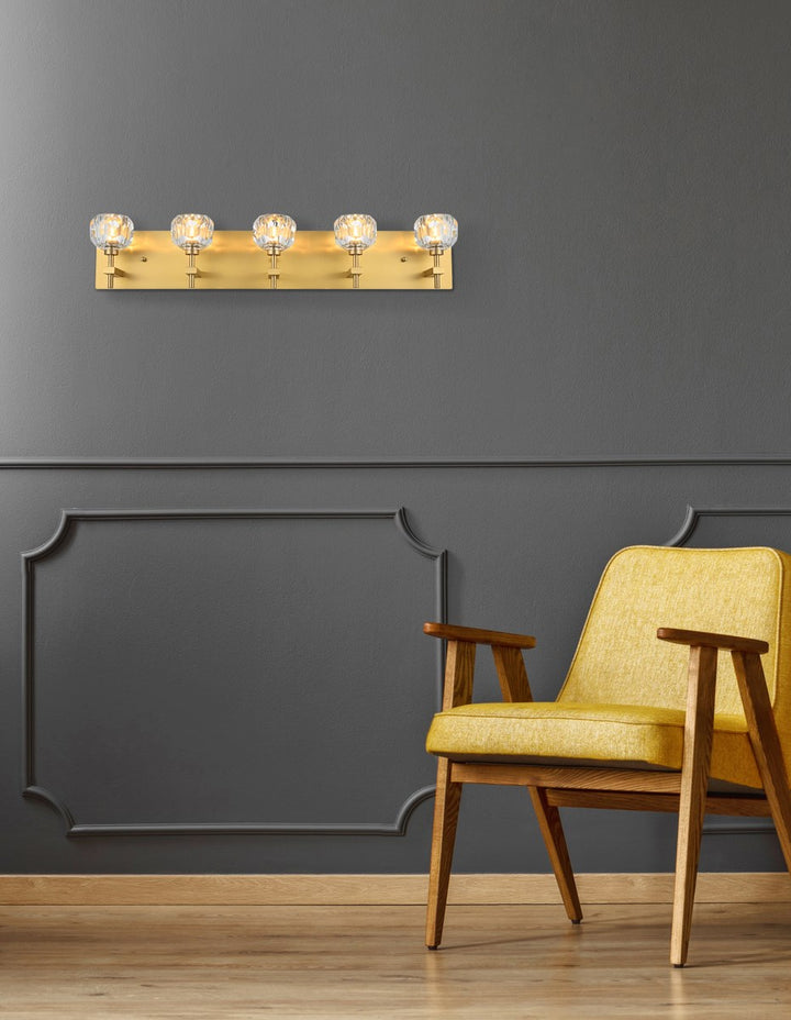 5 Light Wall Sconce In Gold