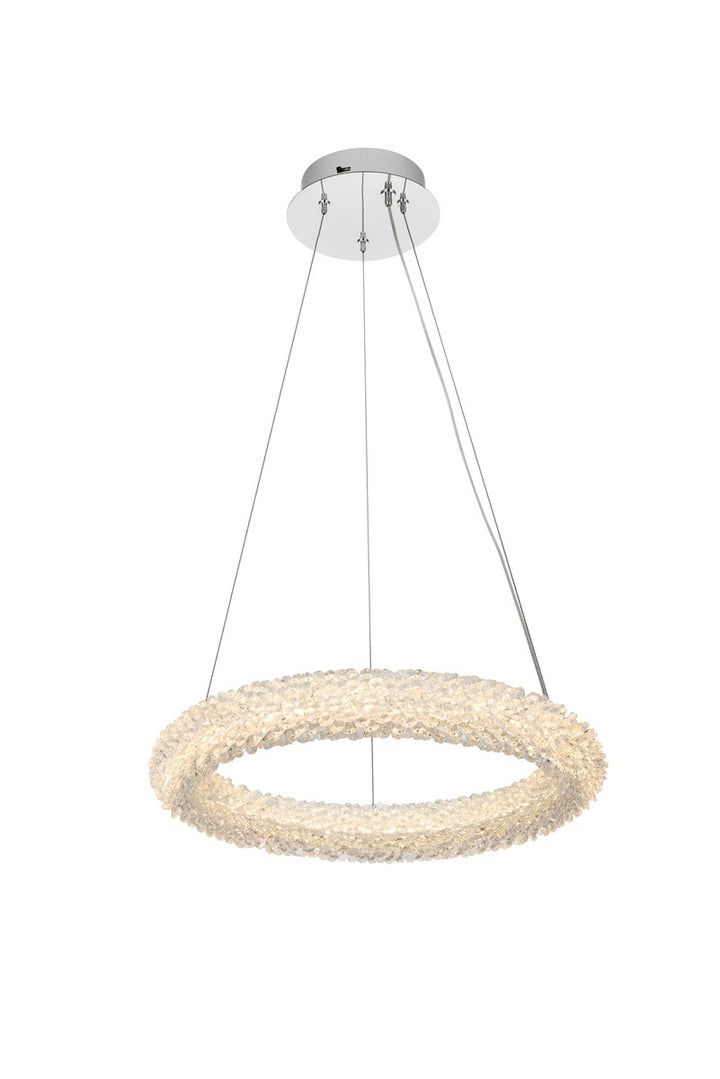 18 Inch Adjustable Led Chandelier In Chrome by Elegant Lighting