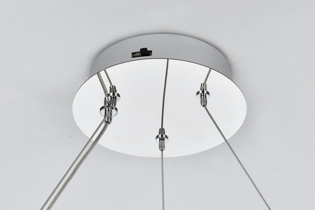 18 Inch Adjustable Led Chandelier In Chrome