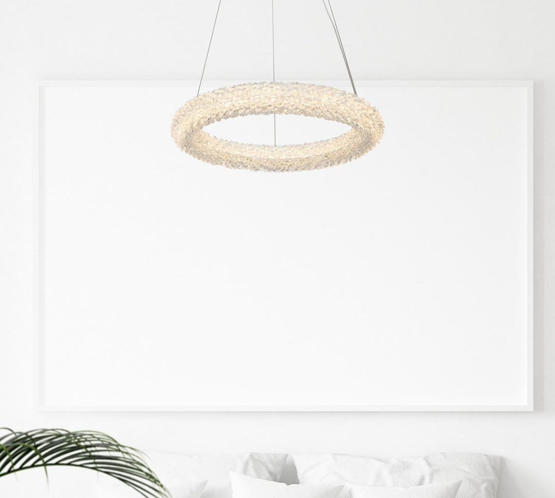 18 Inch Adjustable Led Chandelier In Chrome